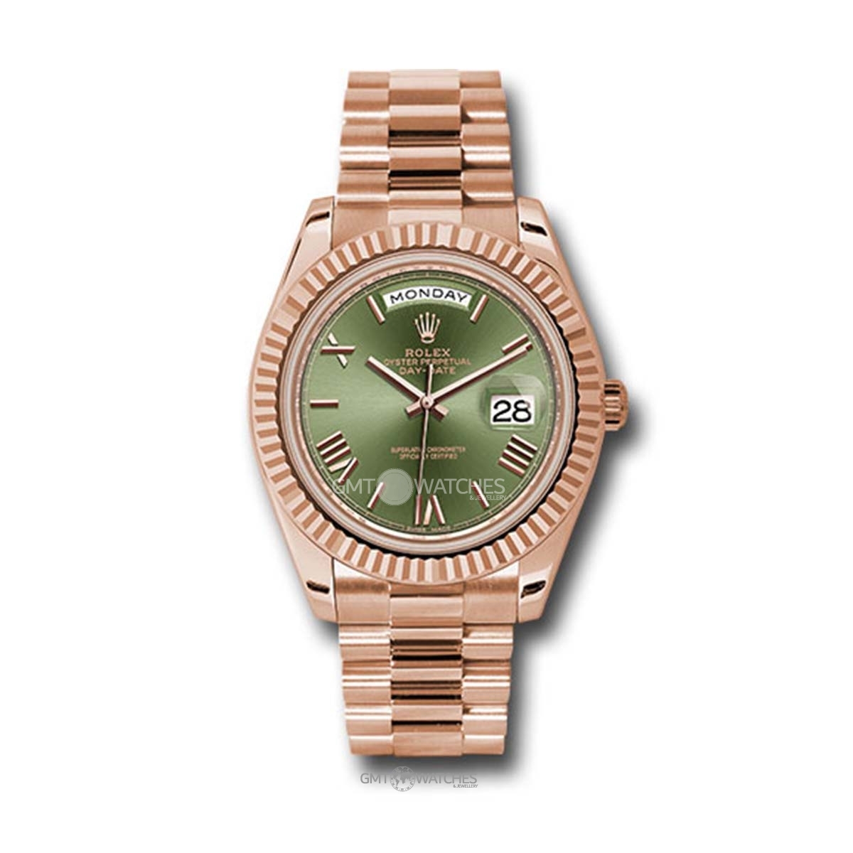 Rolex Oyster Perpetual Day-Date 40mm 18k Everose Gold 228235 ogrp