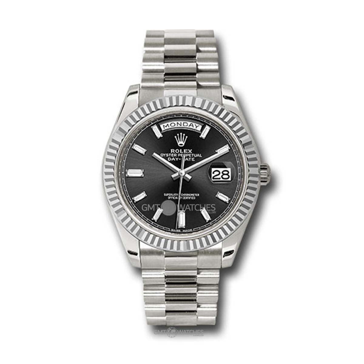 Rolex Oyster Perpetual Day-Date 40mm 18k White Gold 228239 bkbdp