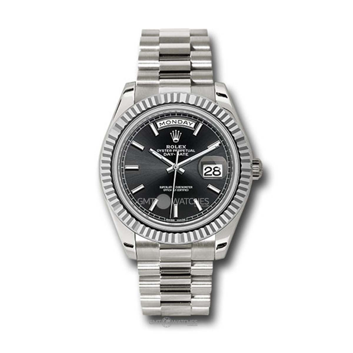 Rolex Oyster Perpetual Day-Date 40mm 18k White Gold 228239 bkip