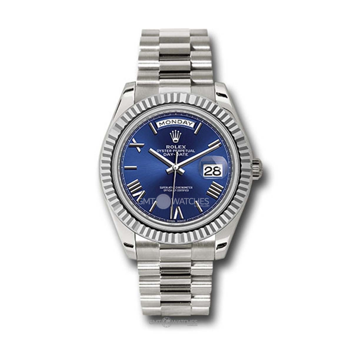 Rolex Oyster Perpetual Day-Date 40mm 18k White Gold 228239 blrp