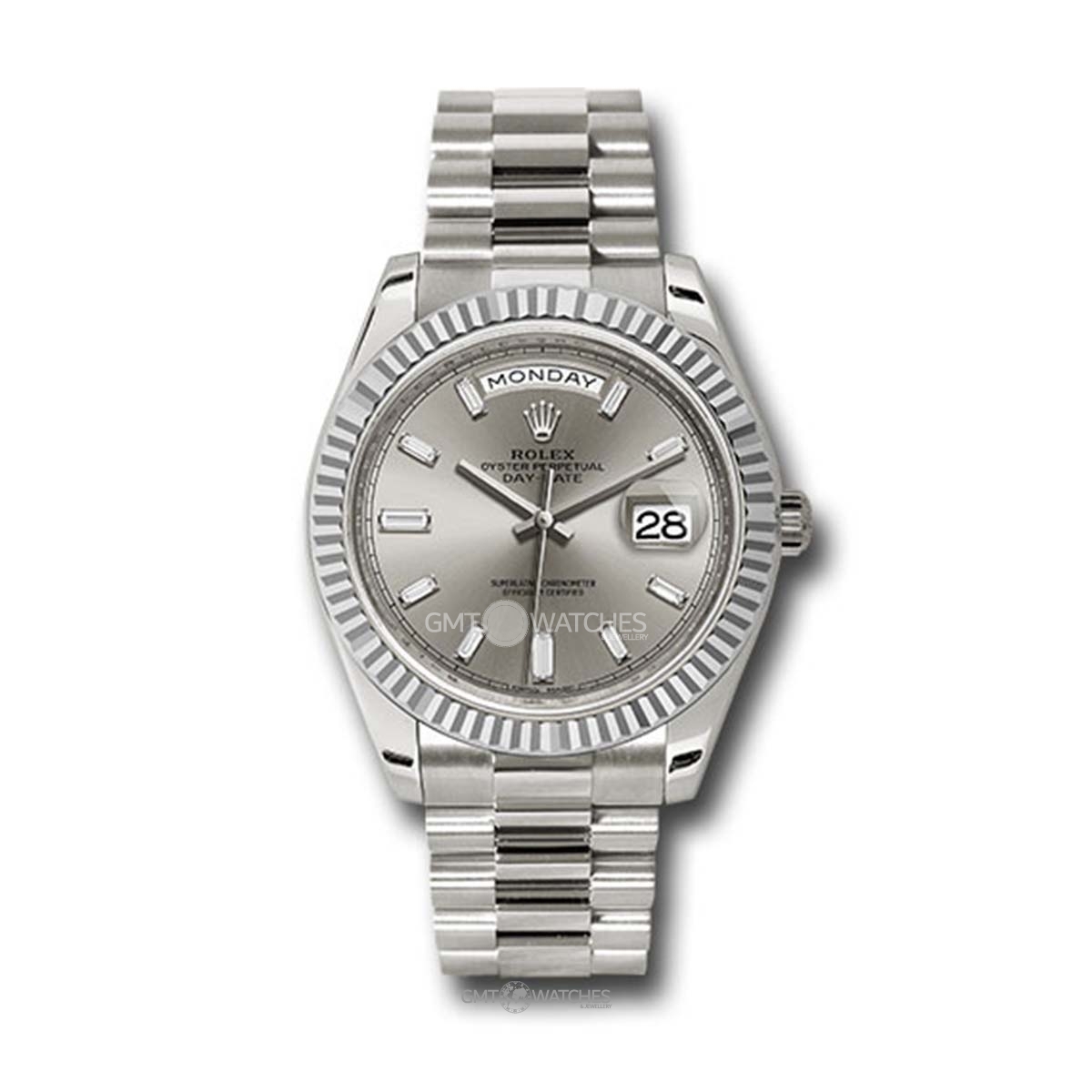 Rolex Oyster Perpetual Day-Date 40mm 18k White Gold 228239 sbdp