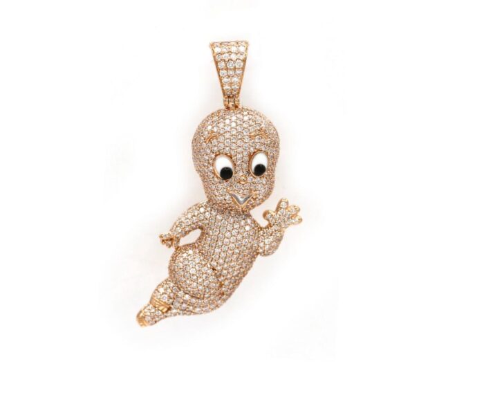 One 18K Rose Gold Pendant with Enamelling work done