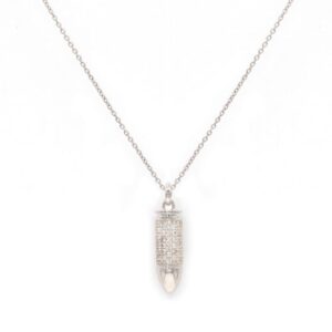 One 18K White Gold Pendant, stamped 750 with 105 Natural Diamonds