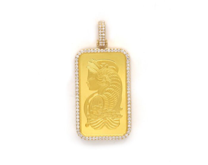 One 18K24K Yellow Gold Pendant, stamped 750, 999.9