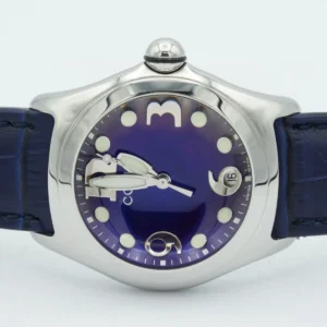 Corum Bubble 396.150.20 Blue Dial Quartz Quartz 44Mm Stainless Steel Leather Men’S Watch