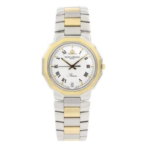 Baume & Mercier Riviera 5131.038 White Roman Dial 34Mm 2-Tone 18K Yellow Gold & Steel Quartz Ladies Watch