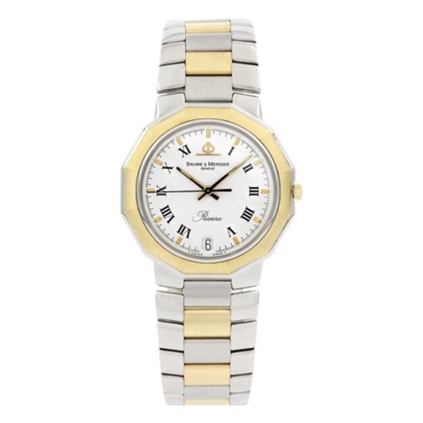 5131.038 Baume & Mercier Riviera 5131.038 White Roman Dial 34Mm 2-Tone 18K Yellow Gold & Steel Quartz Ladies Watch
