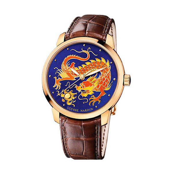 8156-111-DRAGON Ulysse Nardin 8156-111 Classico Dragon Enamel Champleve Dial Automatic Men’S Watch