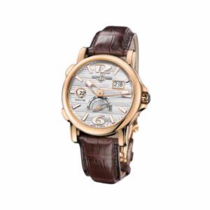 Ulysse Nardin Gmt Big Date 42Mm 18Kt Rose Gold Silver Dial Men’S Watch ref 246-55/60